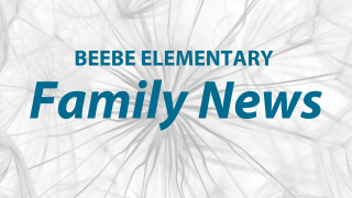  Beebe Elementary Family News on a dandelion background